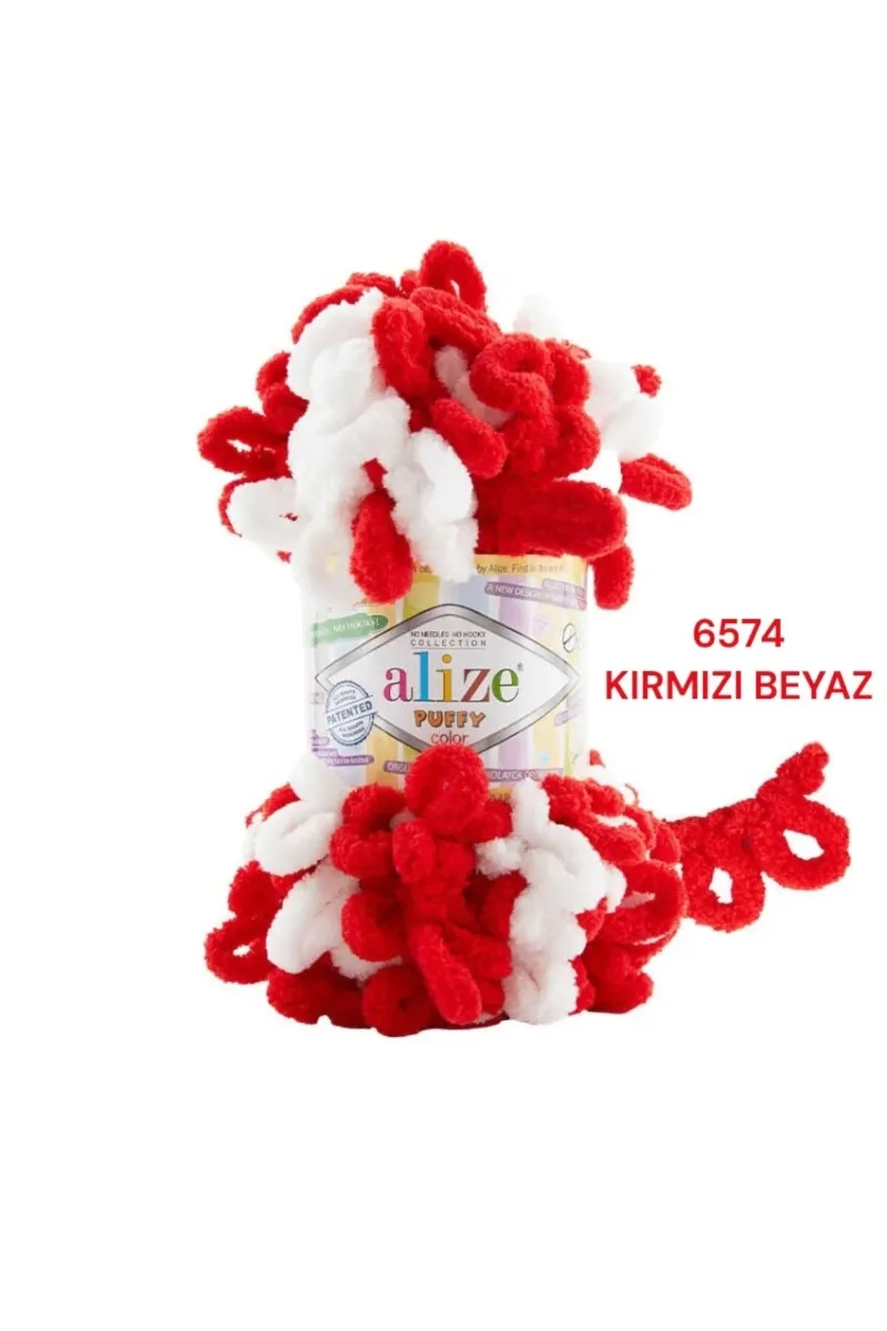 ALİZE PUFFY COLOR KIRMIZI BEYAZ NO:6574