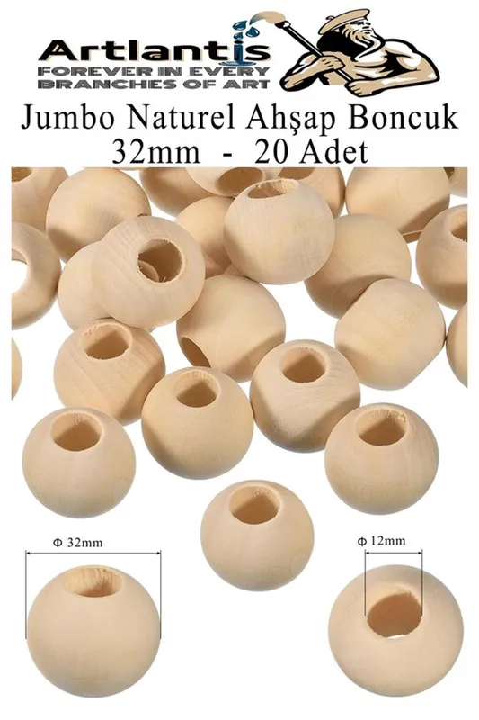 AHŞAP NATURAL BONCUK 1 NUMARA