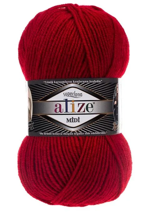 ALİZE SÜPER LANA MİDİ NO:56 KIRMIZI