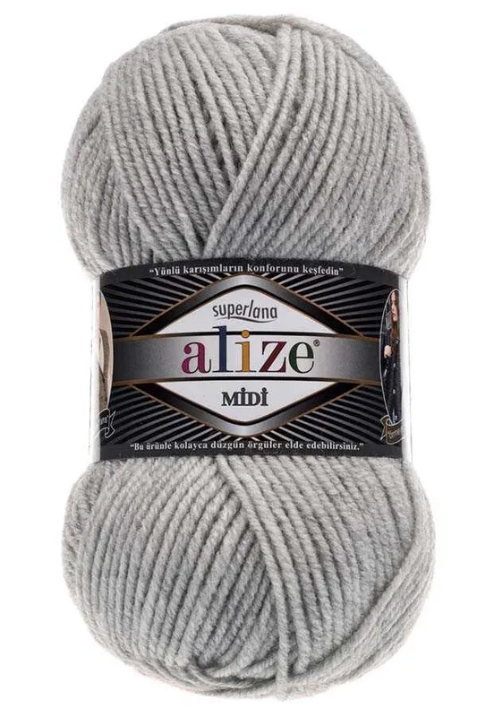 ALİZE SÜPER LANA MİDİ NO208 AÇIK GRİ