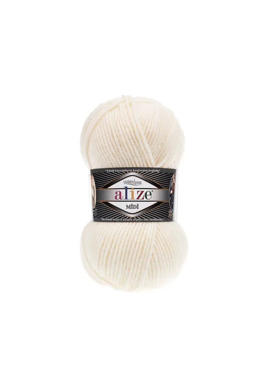 ALİZE SÜPER LANA MİDİ NO62 KREM