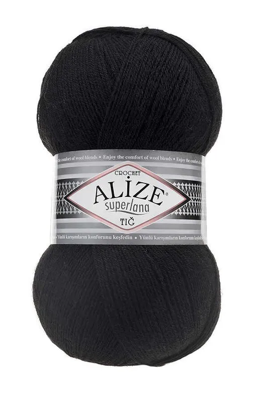 ALİZE SÜPERLANA CROCHET TIĞ 60 SİYAH