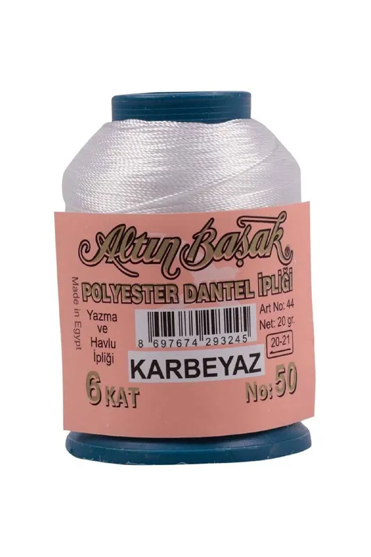 ALTINBAŞAK POLYETER DANTEL İPİ 20 GR KAR BEYAZ