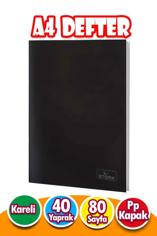 DEFTER A4 40 YAPRAK ÇİZGİLİ GIPTA PP KAPAK TEL DİKİŞLİ