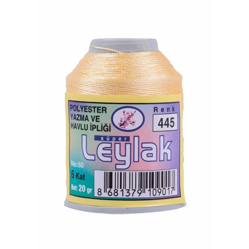 LEYLAK POLYESTER DANTEL İPİ 20 GR NO:003 PUDRA-746 KREM-444 SARI -394 YEŞİL