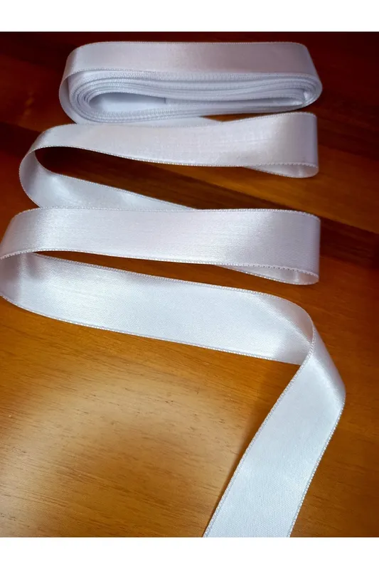 SATEN KURDALE 3 CM BEYAZ