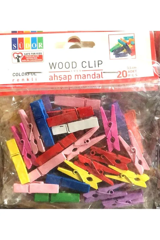 SÜDOR AHŞAP RENKLİ MANDAL