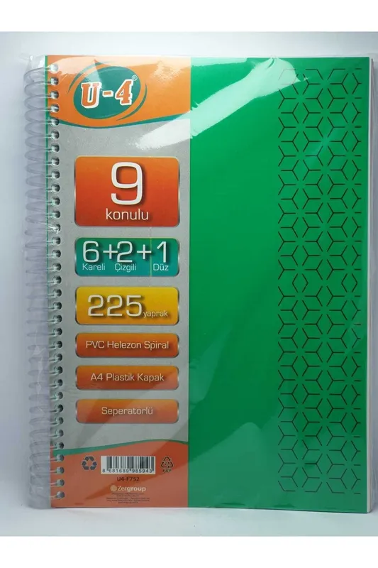 U-DEP AYRAÇLI DEFTER 6+2 200 SAYFA